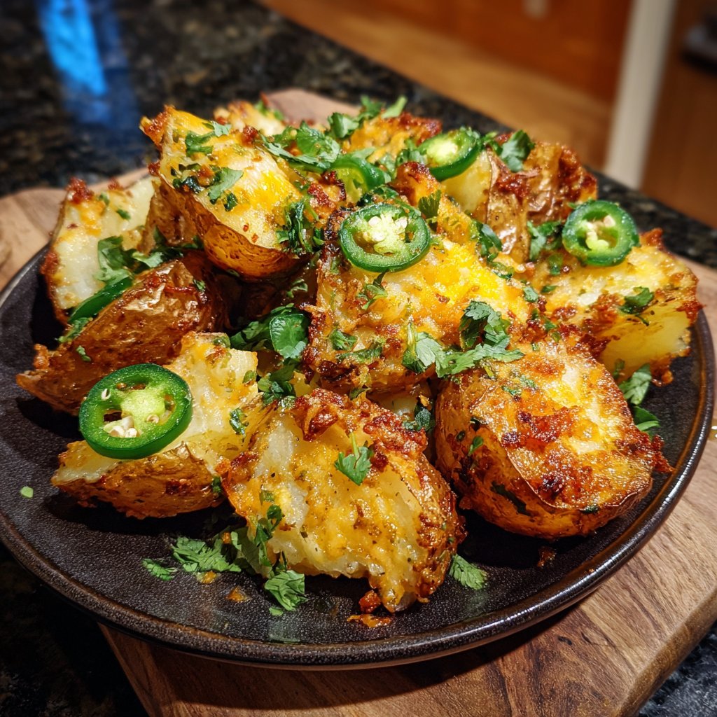 Spicy Loaded Airfryer Potatoes