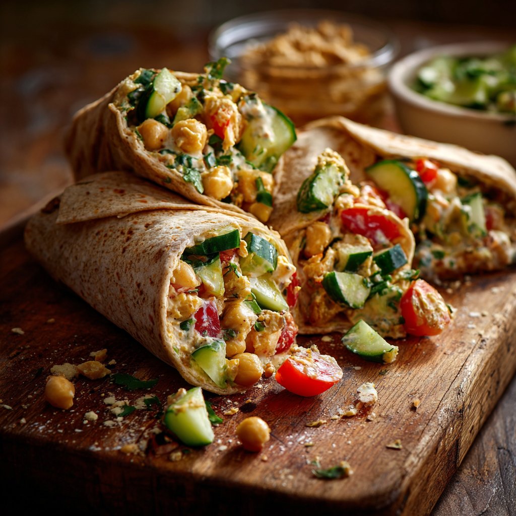 Zesty Chickpea Salad Wraps
