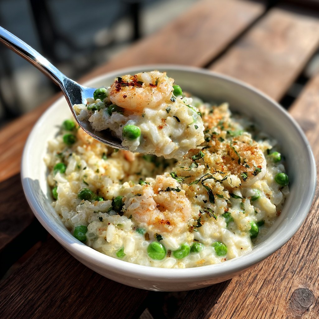 Creamy Shrimp and Pea Risotto